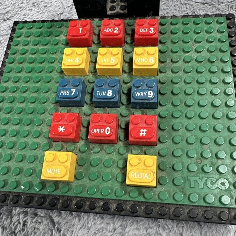 Vintage TYCO Super Fun Playful Colorful Blocks Lego Telephone 1980's Untested